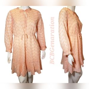 BCBGeneration Ruffle Tie Neck Sheat Dress Size 16 NWT